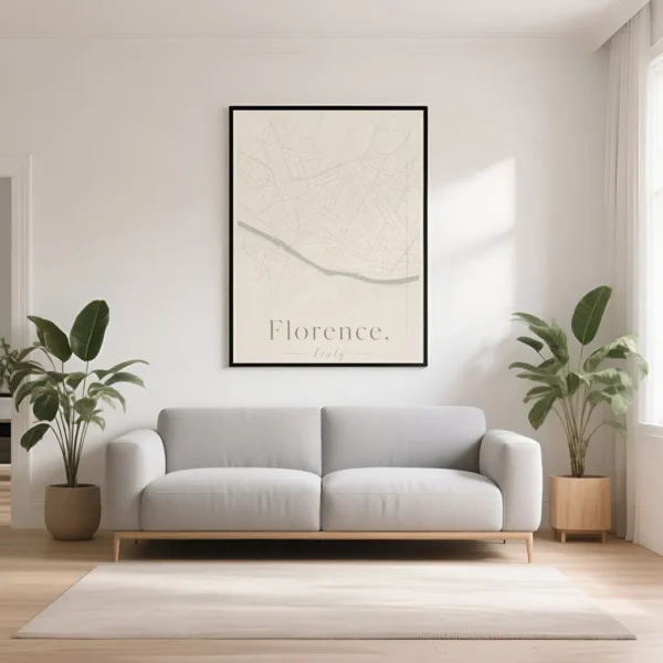 PixuPrint Florence Minimal Map Print