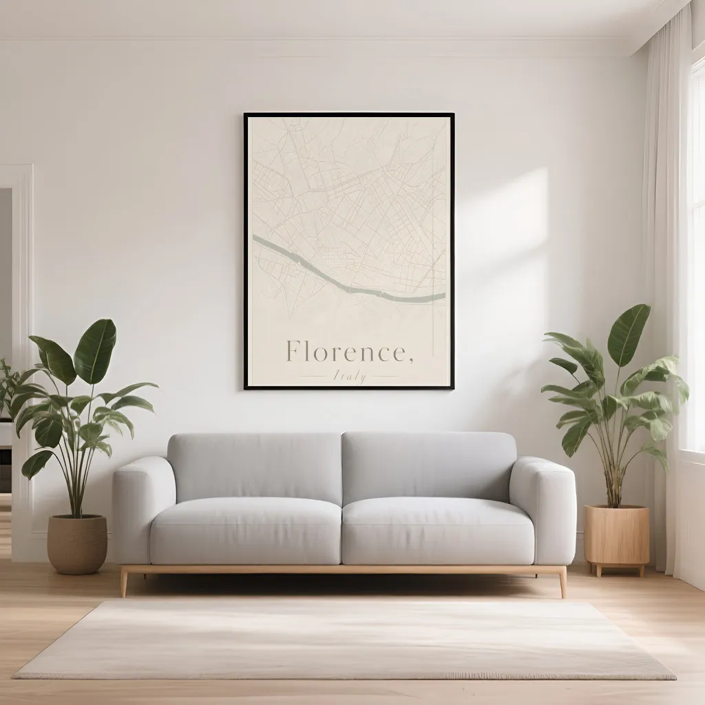 PixuPrint Florence Minimal Map Print