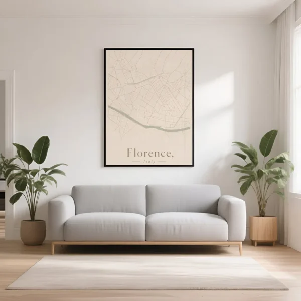 PixuPrint Florence Neutral Map Print