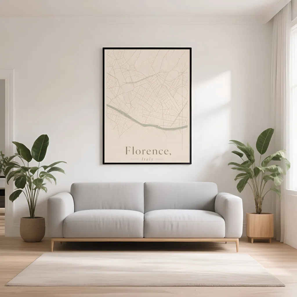 PixuPrint Florence Neutral Map Print