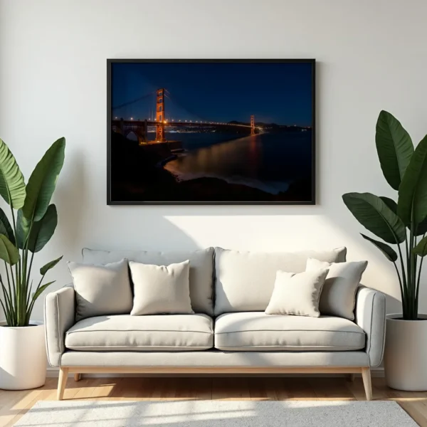 PixuPrint Golden Night Bridge Panoramico