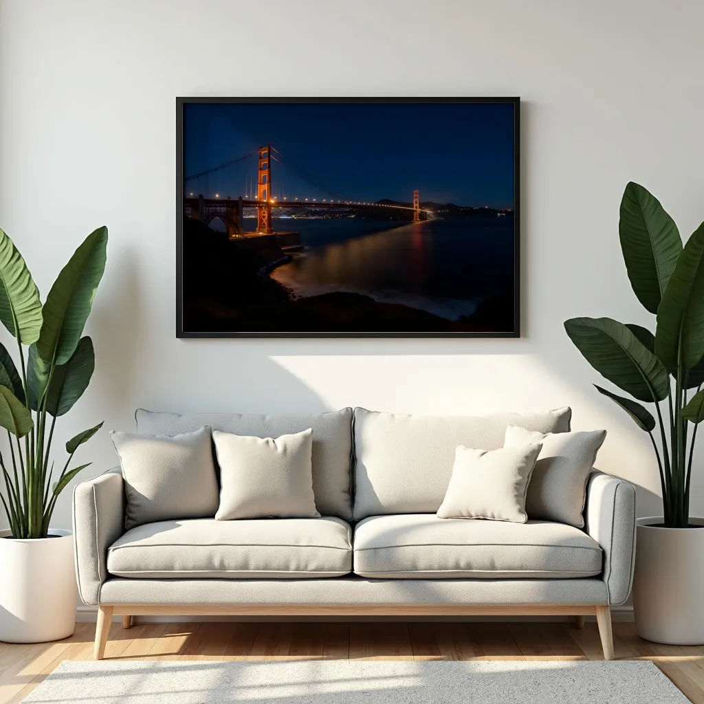 PixuPrint Golden Night Bridge Panoramico