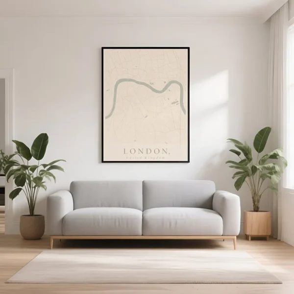 PixuPrint London Minimal Map Print