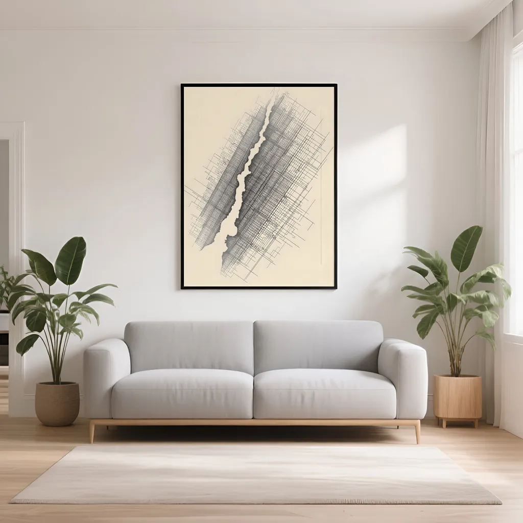 PixuPrint Manhattan Minimal Map Print