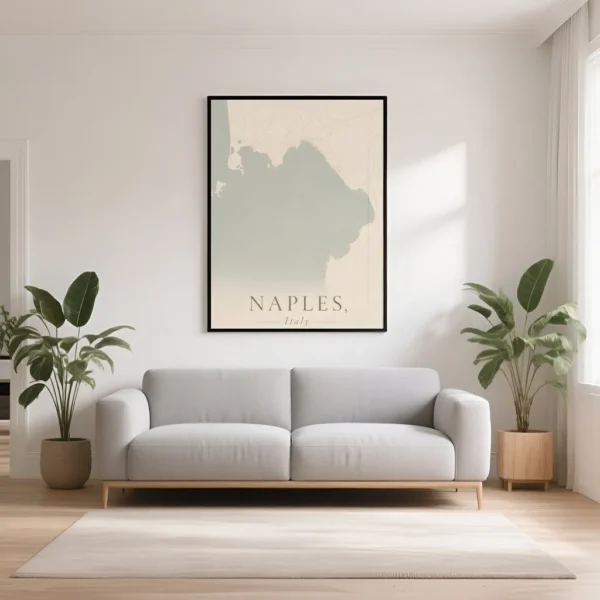 PixuPrint Naples Minimal Map Print