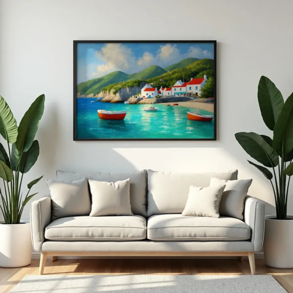 PixuPrint Red Boats at Bay