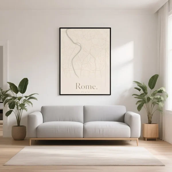 PixuPrint Rome Minimal Map Print