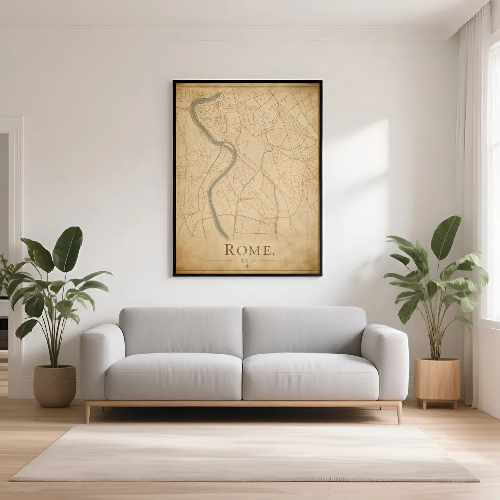 PixuPrint Rome Vintage Map Print