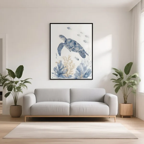 PixuPrint Sea Turtle Swimming Scene