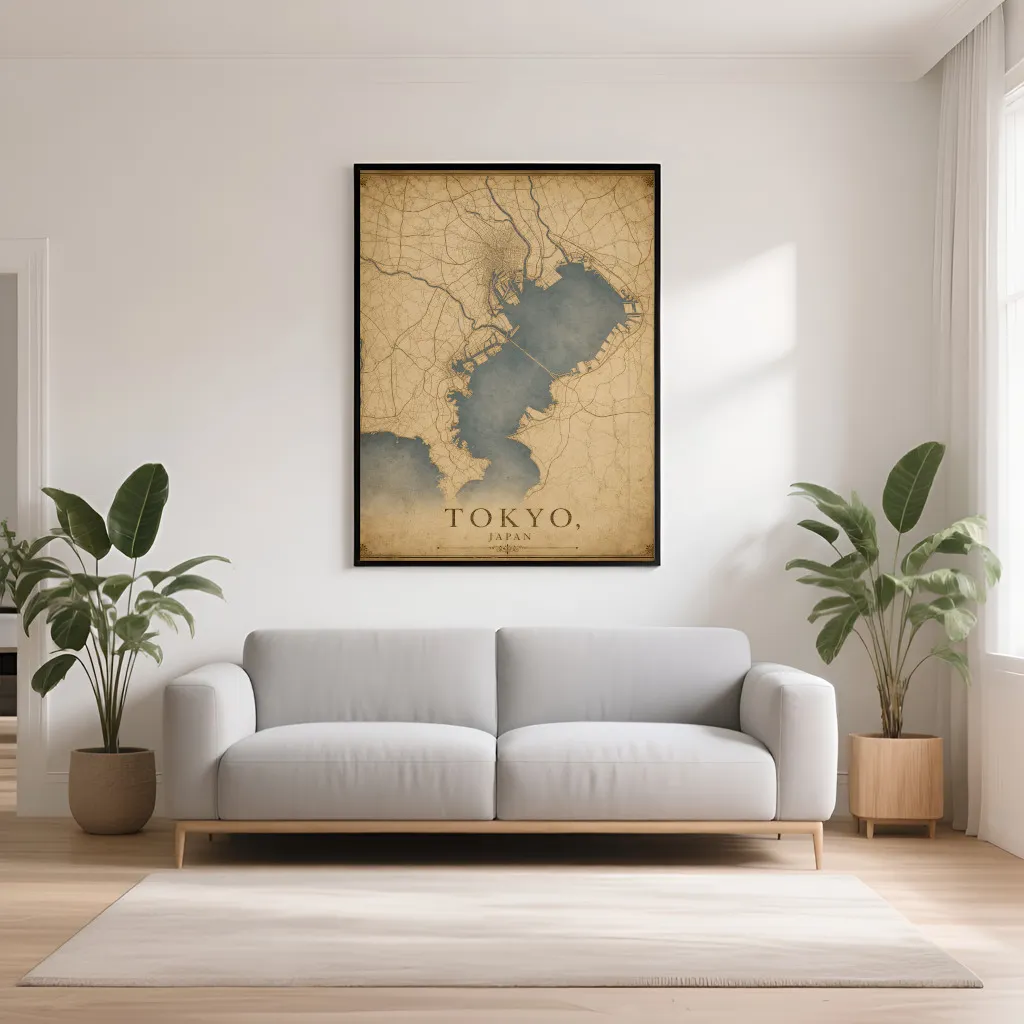 PixuPrint Tokyo Vintage Map Print