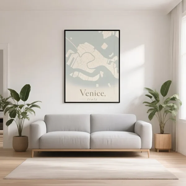 PixuPrint Venice Minimal Map Print