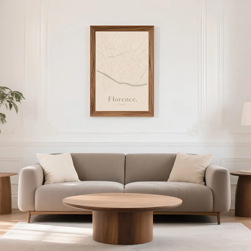 PixuPrint Florence Neutral Map Print