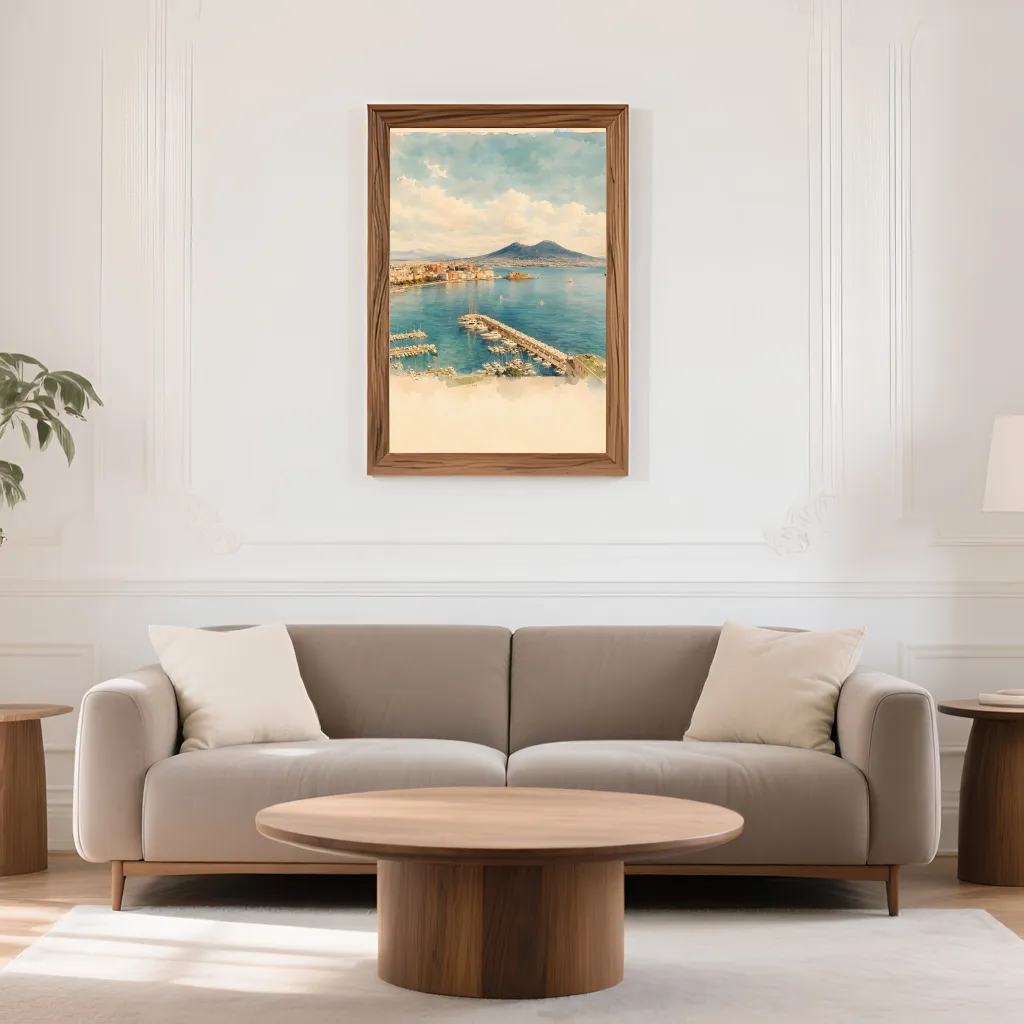 PixuPrint Naples Watercolor Travel Print