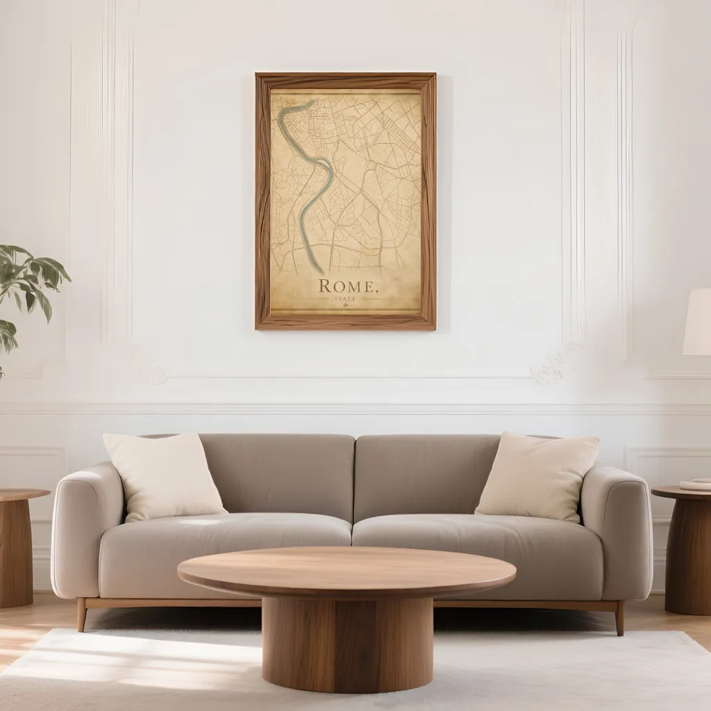 PixuPrint Rome Vintage Map Print