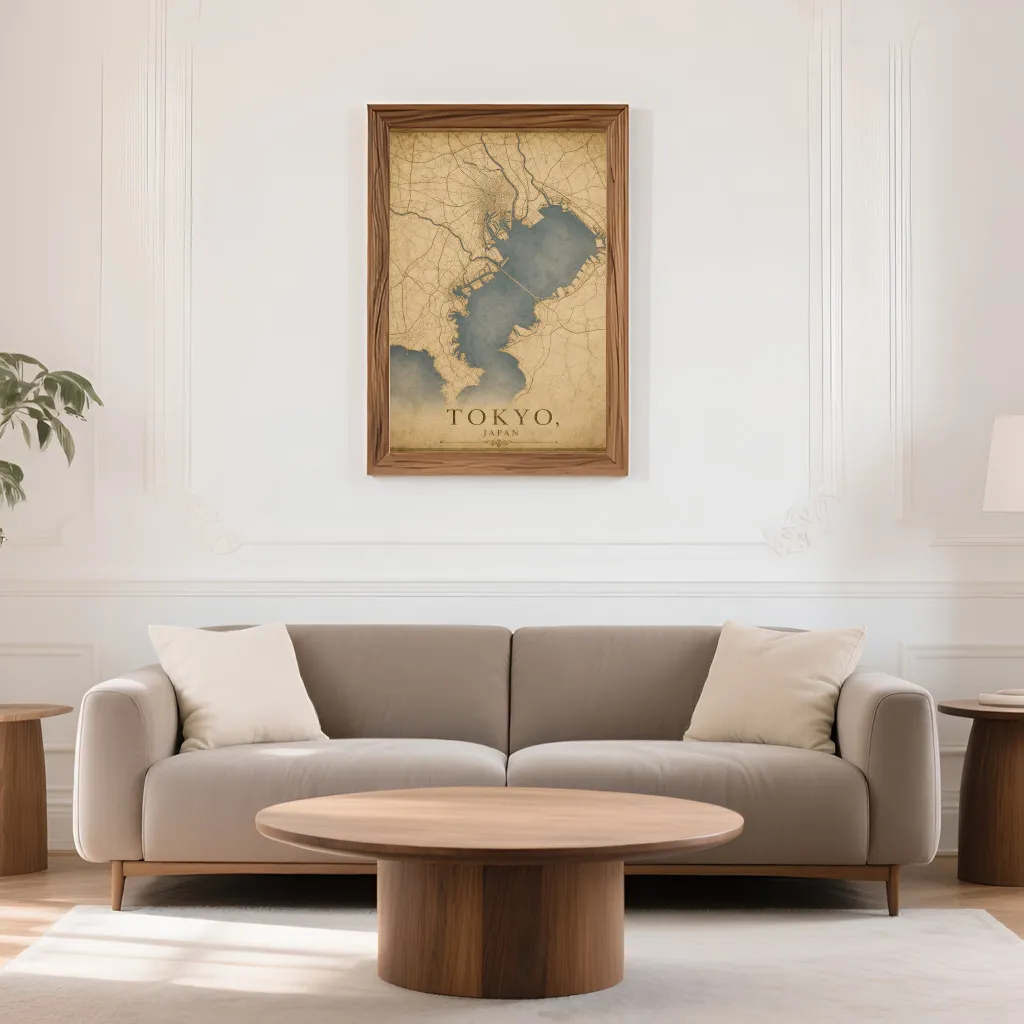 PixuPrint Tokyo Vintage Map Print