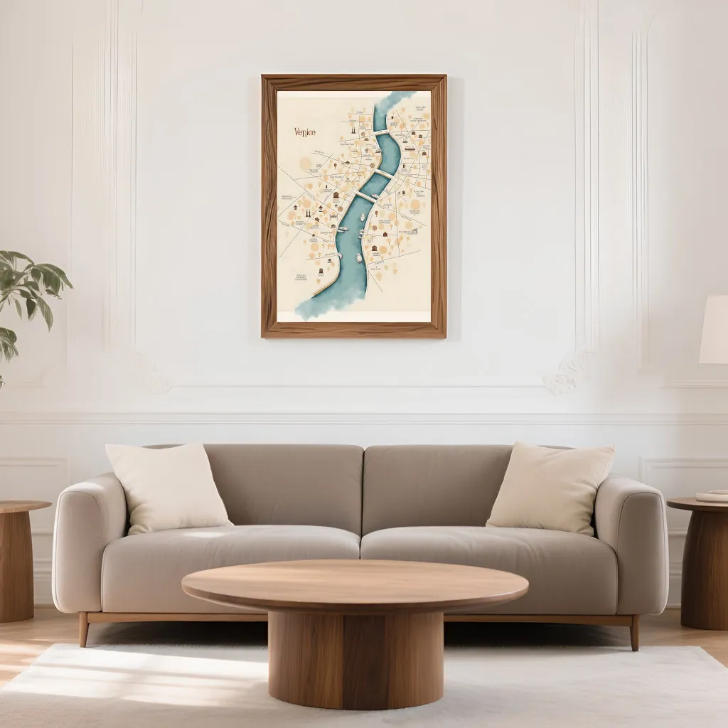 PixuPrint Venice Illustrated Map Print