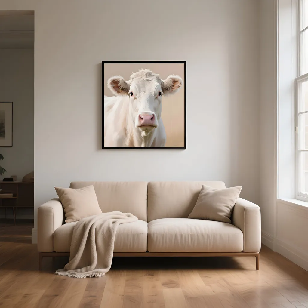PixuPrint White Cow Portrait