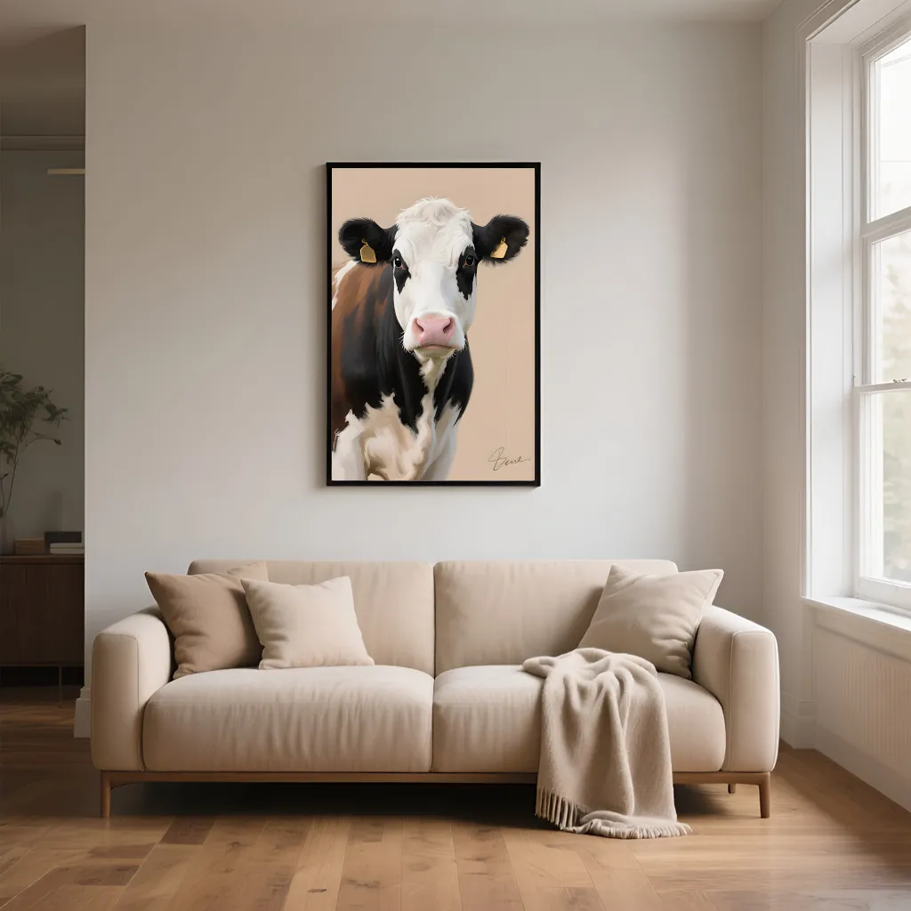 PixuPrint Black And White Cow Portrait