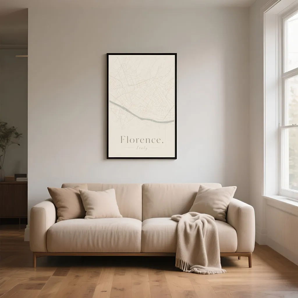 PixuPrint Florence Minimal Map Print