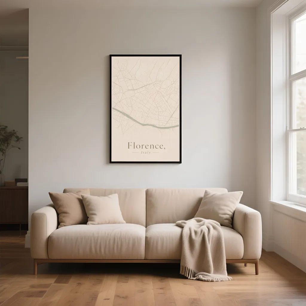 PixuPrint Florence Neutral Map Print