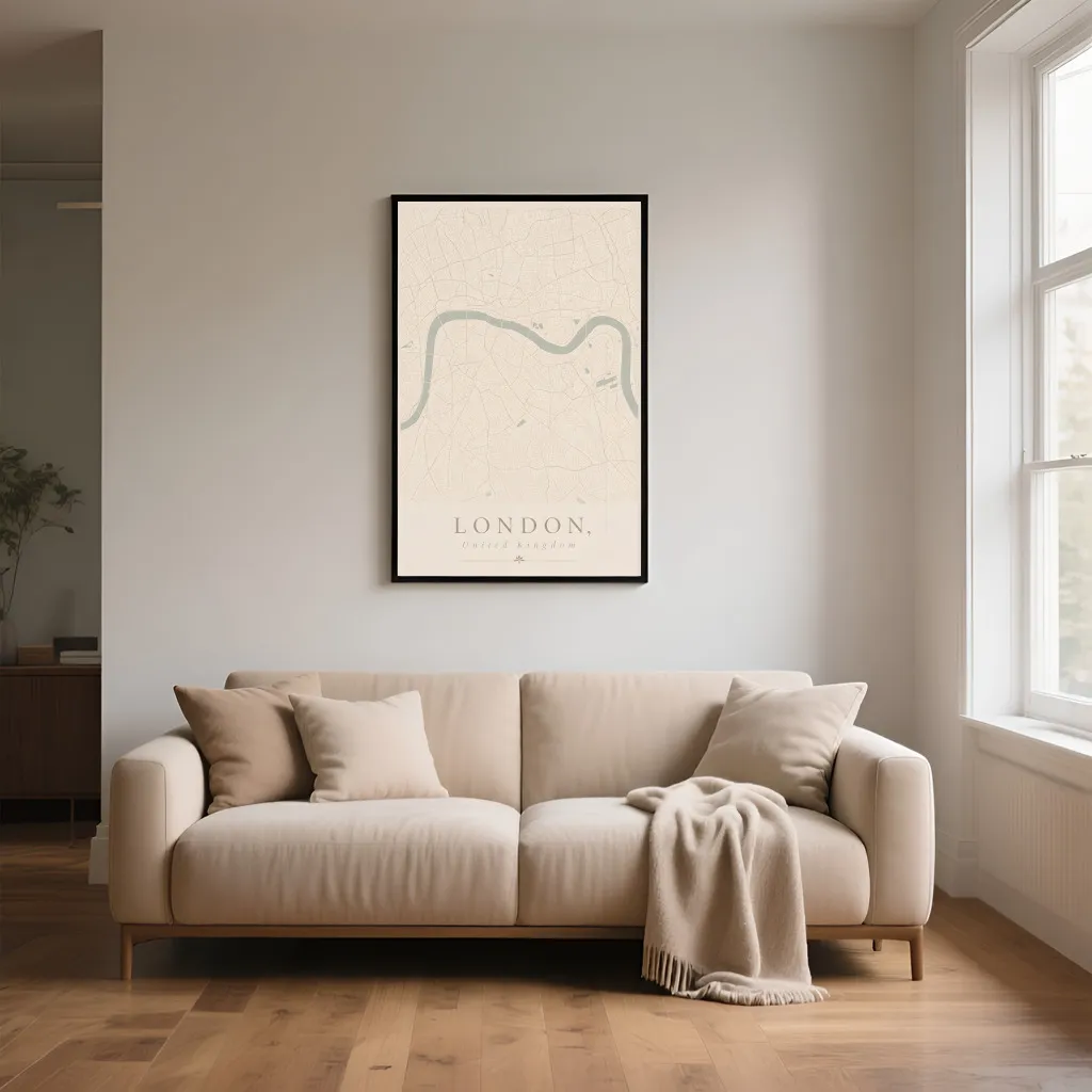 PixuPrint London Minimal Map Print