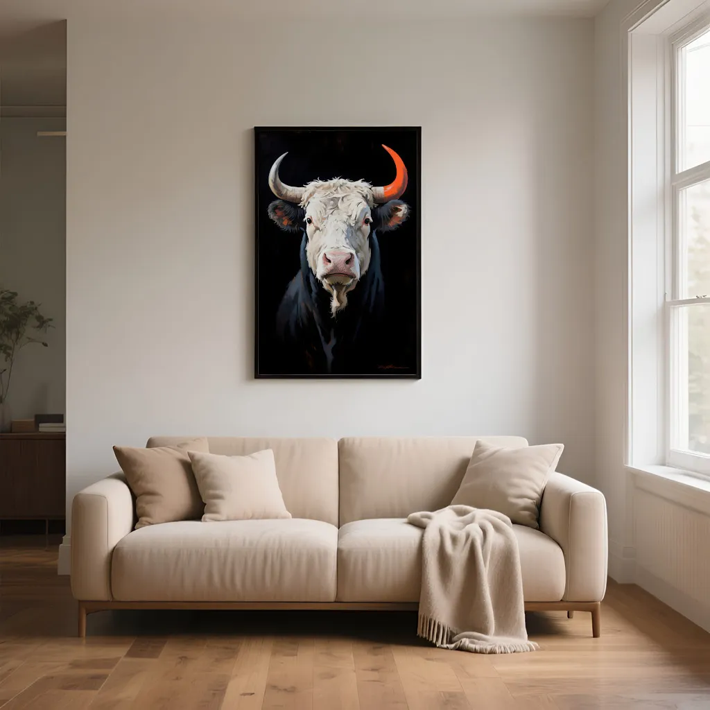 PixuPrint Long Horn Cow Portrait