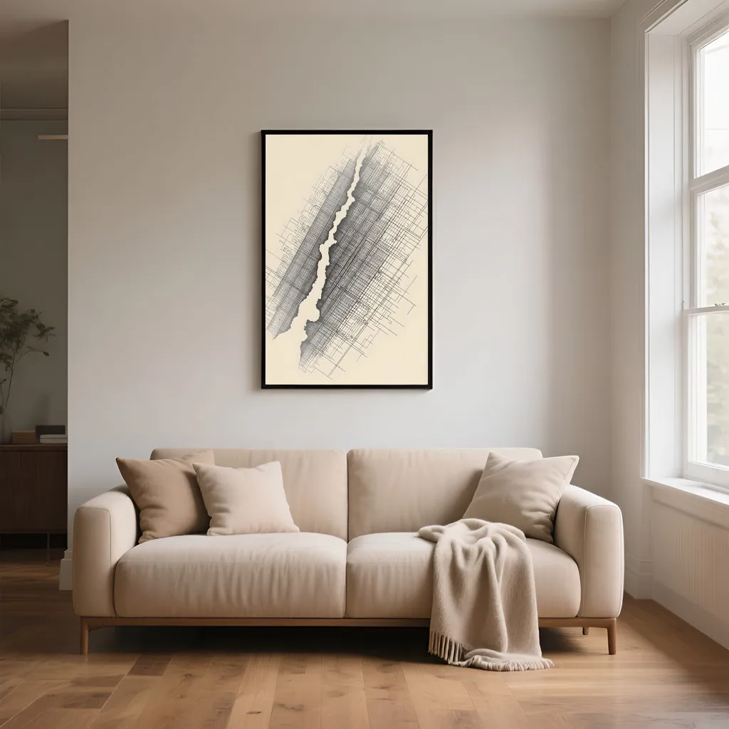 PixuPrint Manhattan Minimal Map Print