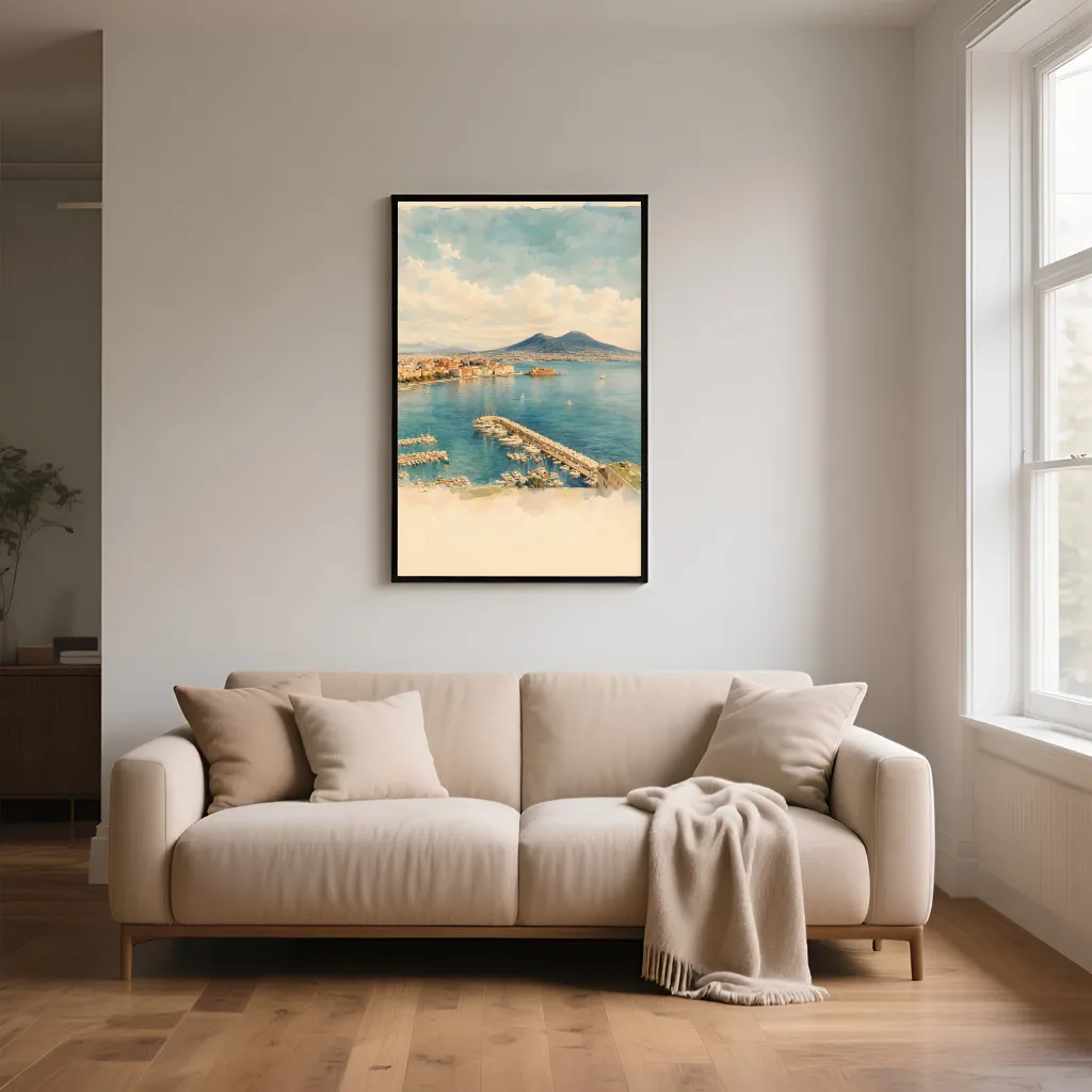 PixuPrint Naples Watercolor Travel Print
