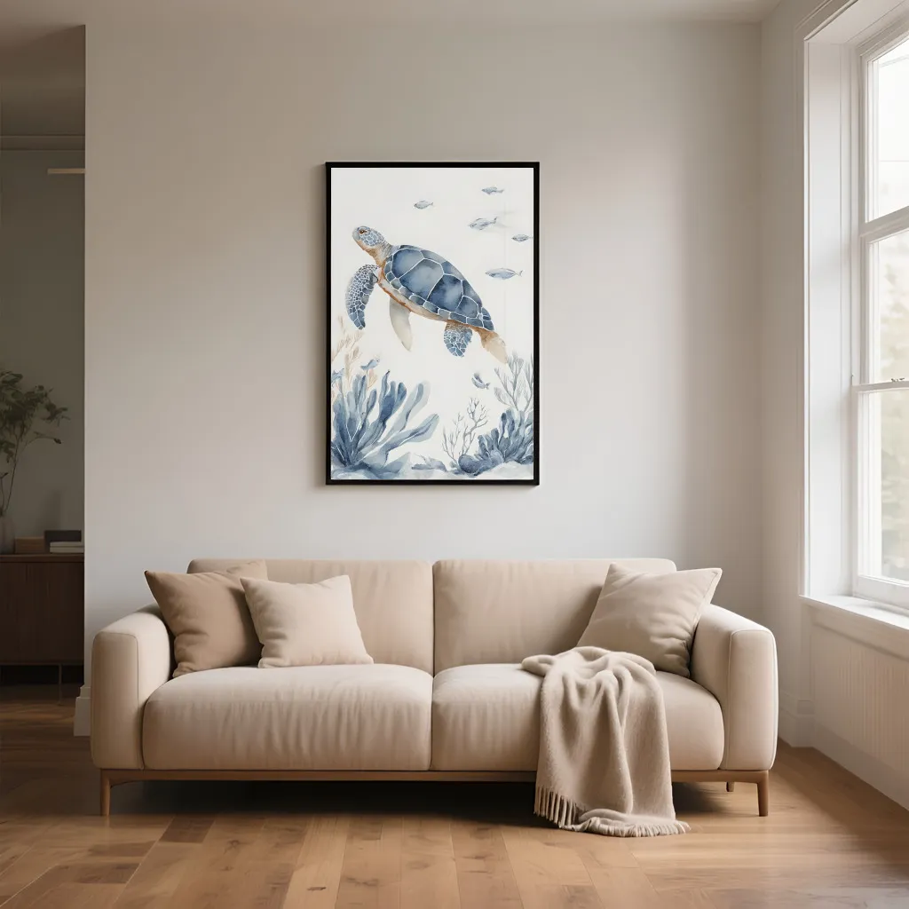 Pixuprint Sea Turtle Underwater Scene