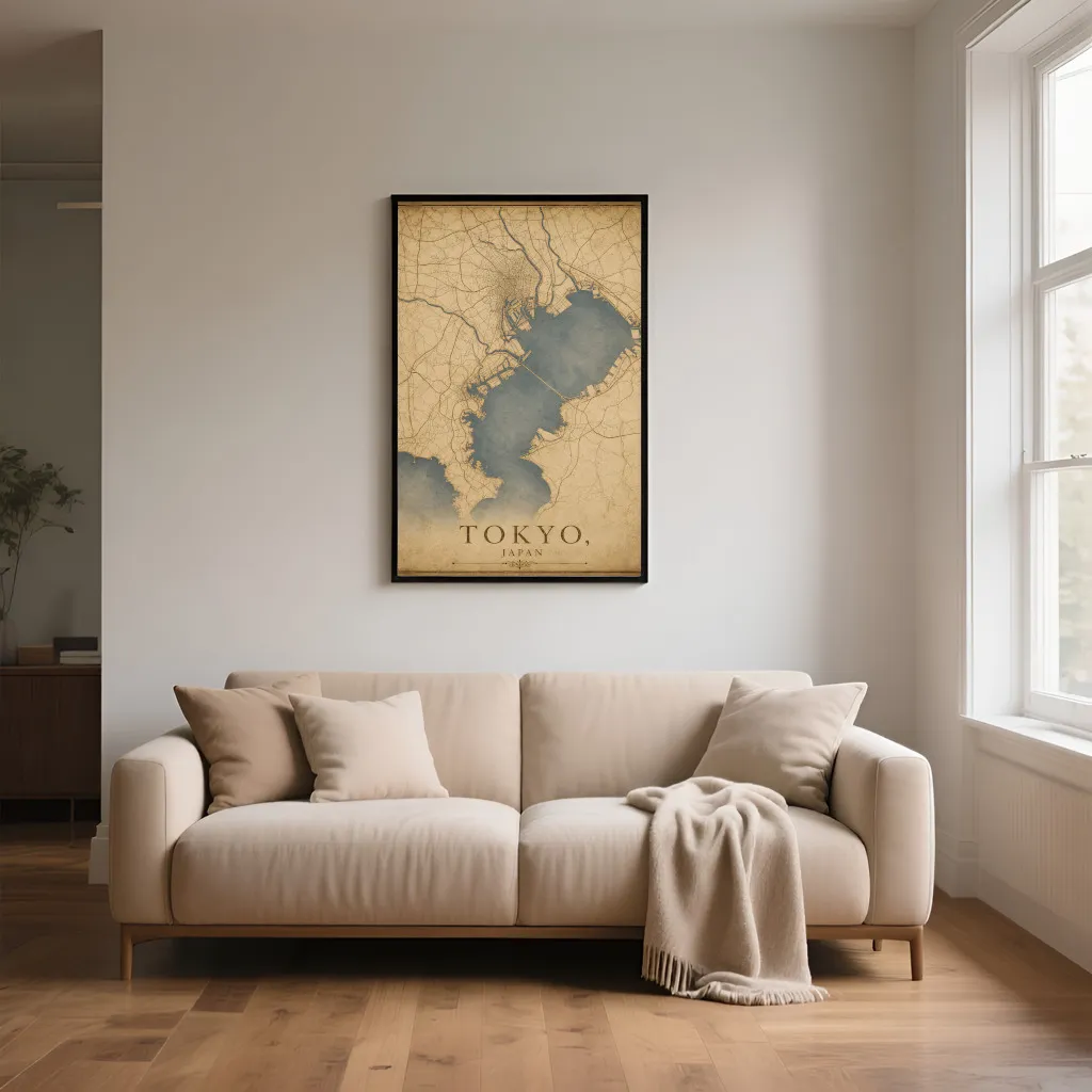 PixuPrint Tokyo Vintage Map Print