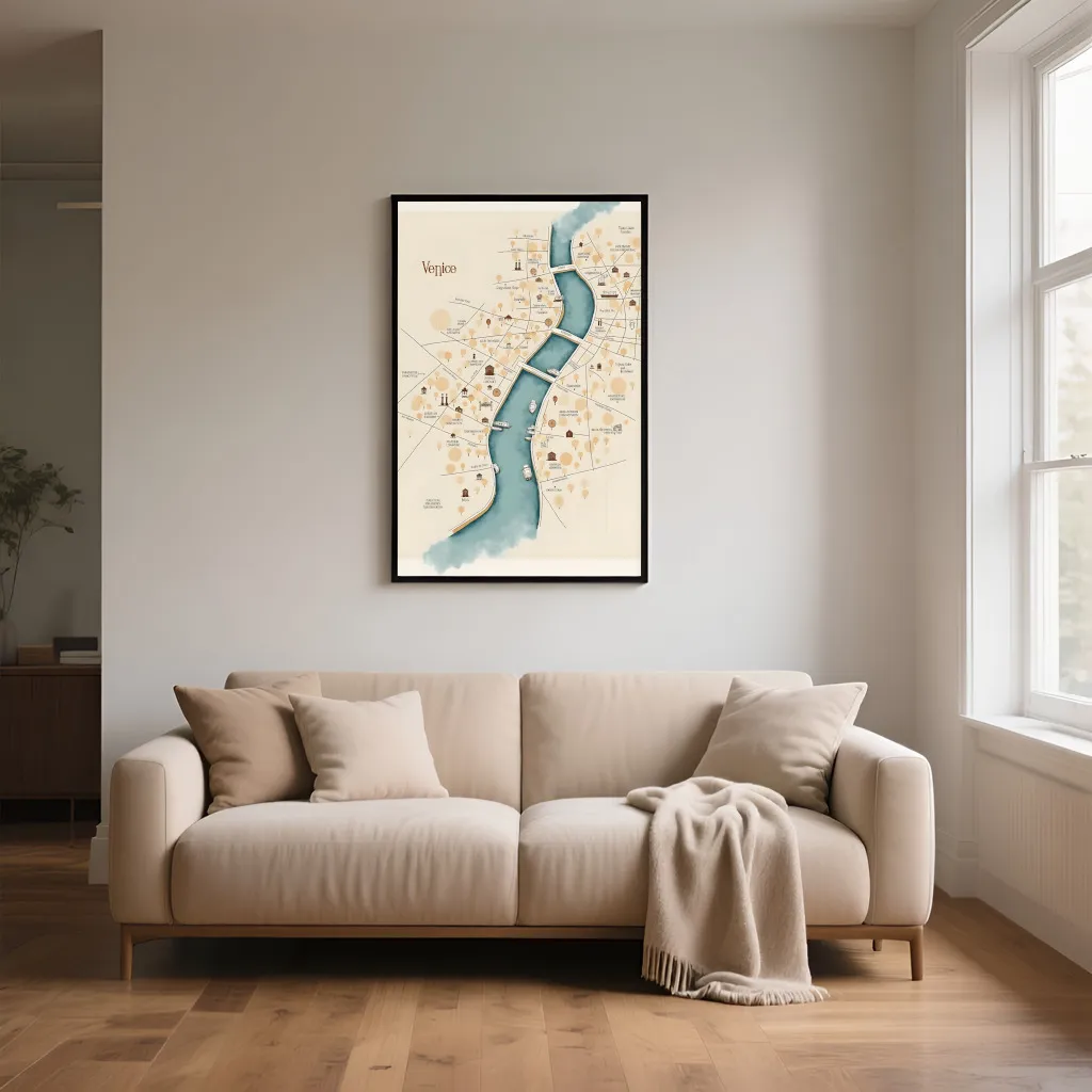 PixuPrint Venice Illustrated Map Print