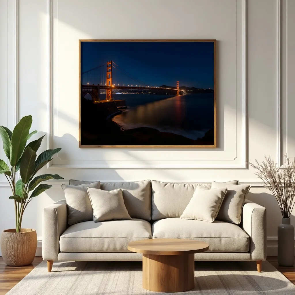 PixuPrint Golden Night Bridge Panoramico