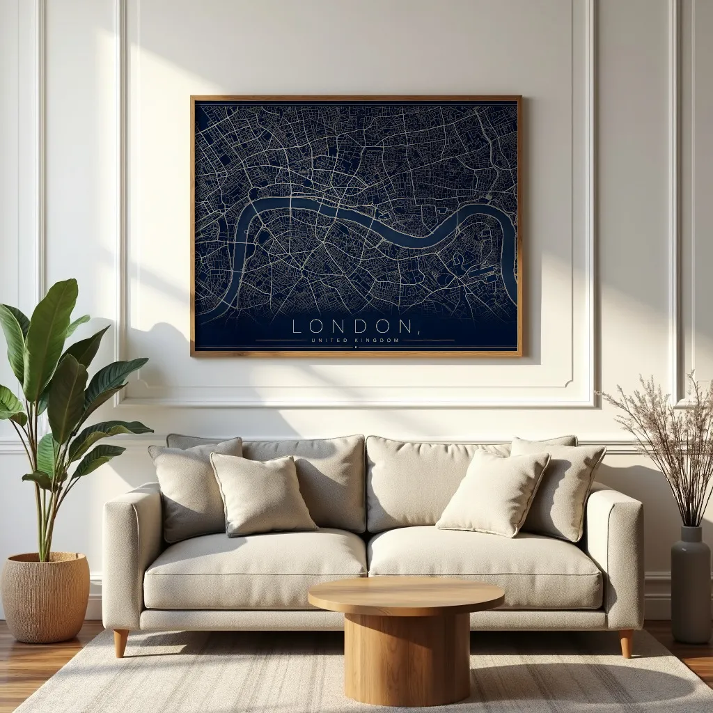 PixuPrint London Midnight Blue Map Print