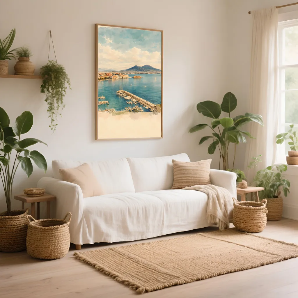 PixuPrint Naples Watercolor Travel Print