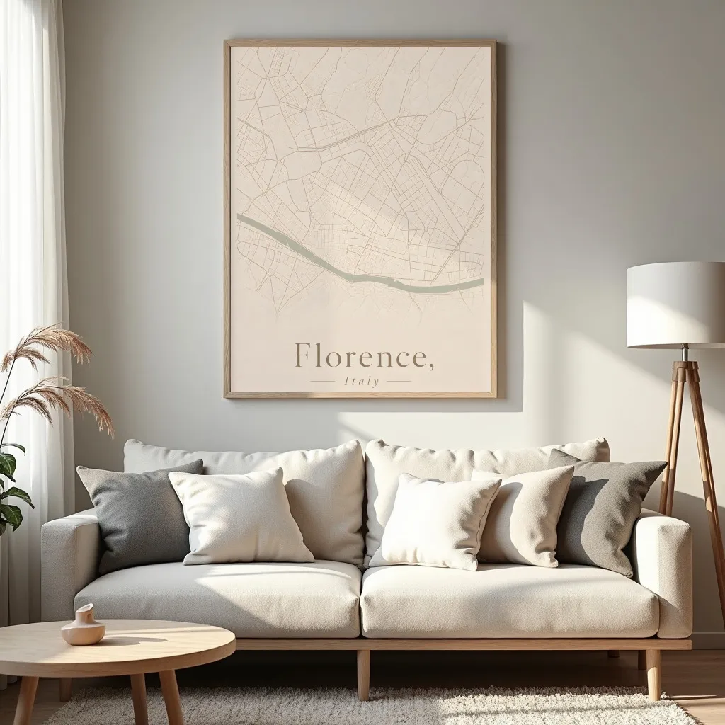 PixuPrint Florence Neutral Map Print