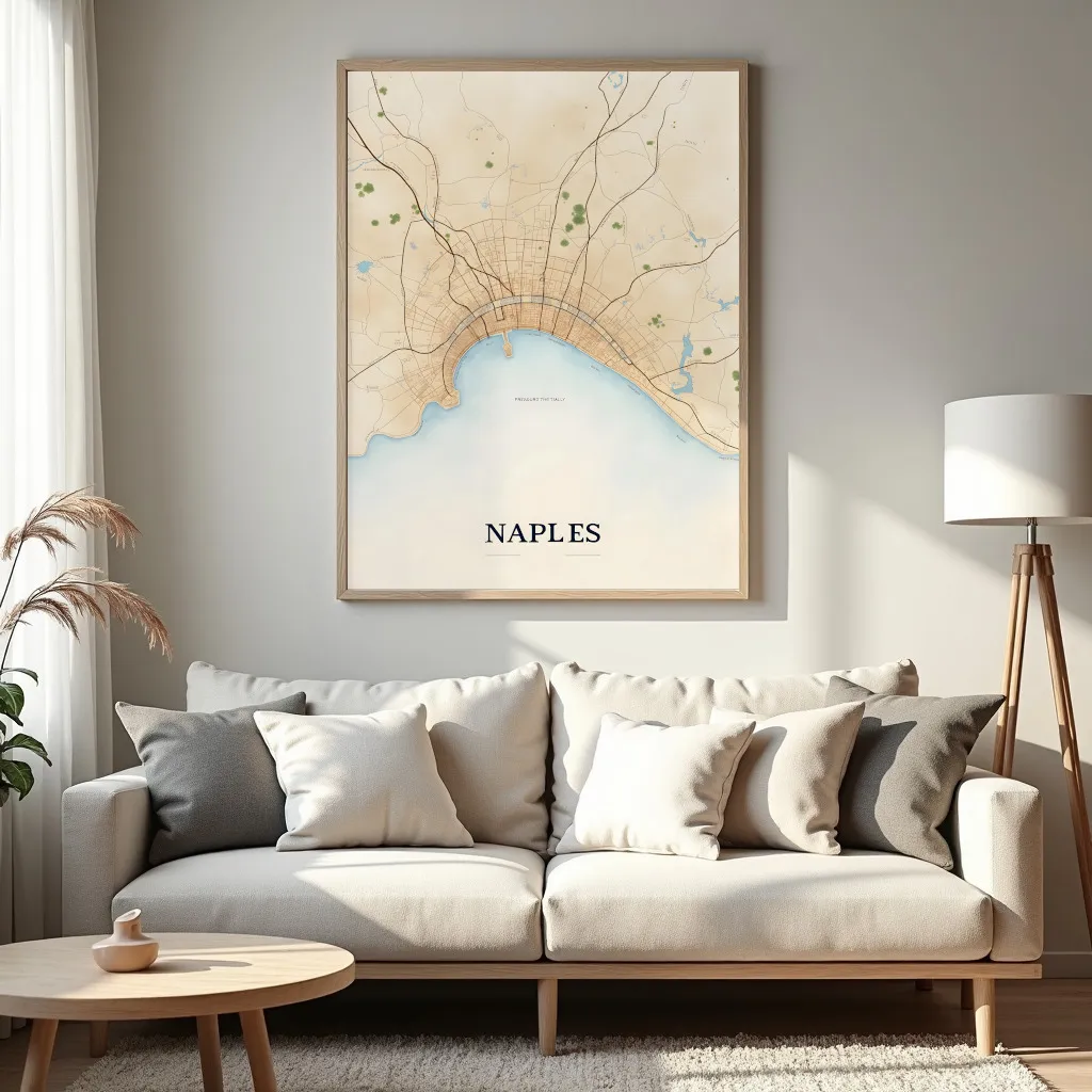 PixuPrint Naples Coastal Map Print