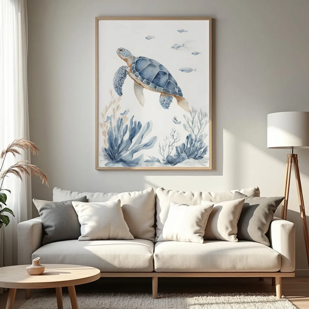 Pixuprint Sea Turtle Underwater Scene