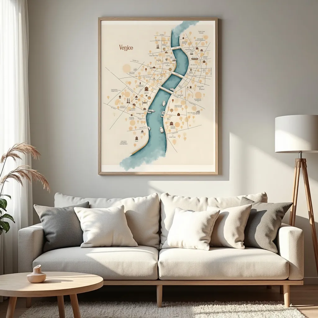 PixuPrint Venice Illustrated Map Print
