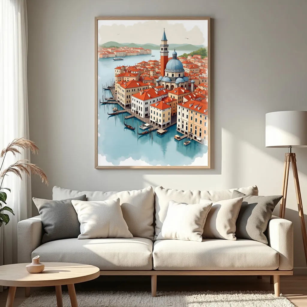 PixuPrint Venice Watercolor City Print