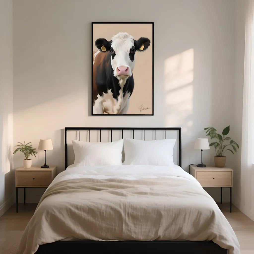 PixuPrint Black And White Cow Portrait