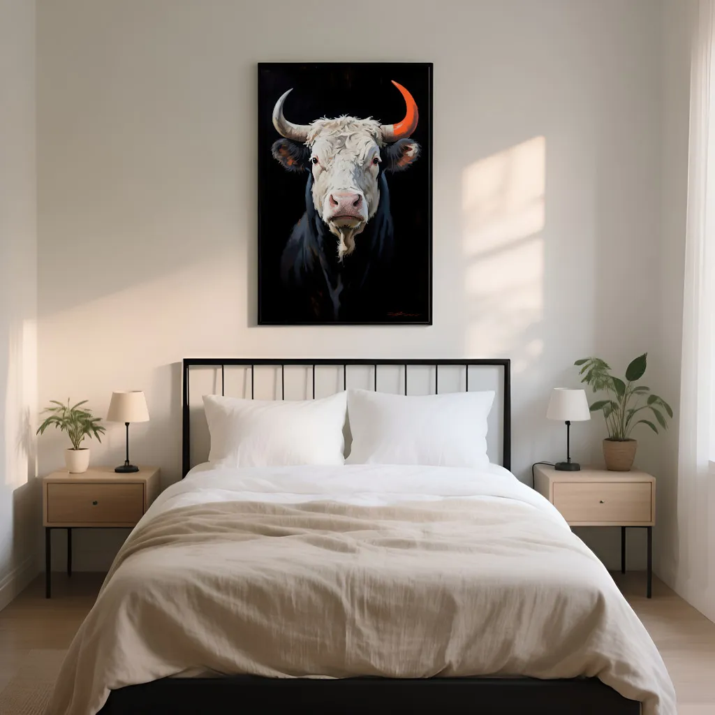 PixuPrint Long Horn Cow Portrait