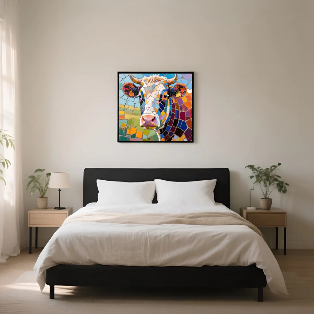 PixuPrint Mosaic Cow Portrait