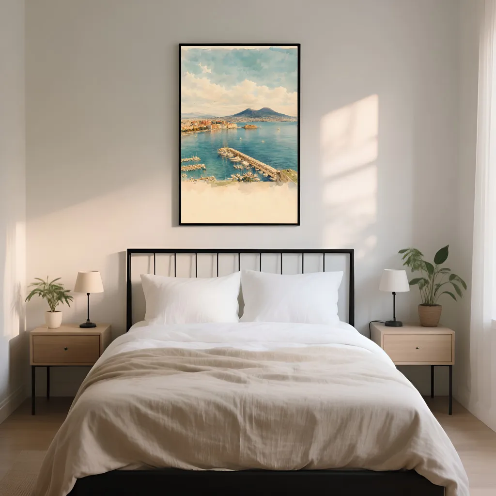 PixuPrint Naples Watercolor Travel Print