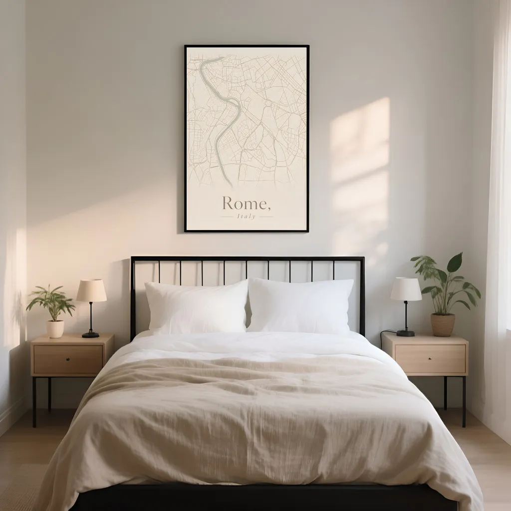 PixuPrint Rome Neutral Map Print