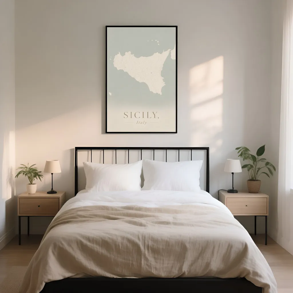PixuPrint Sicily Minimal Map Print