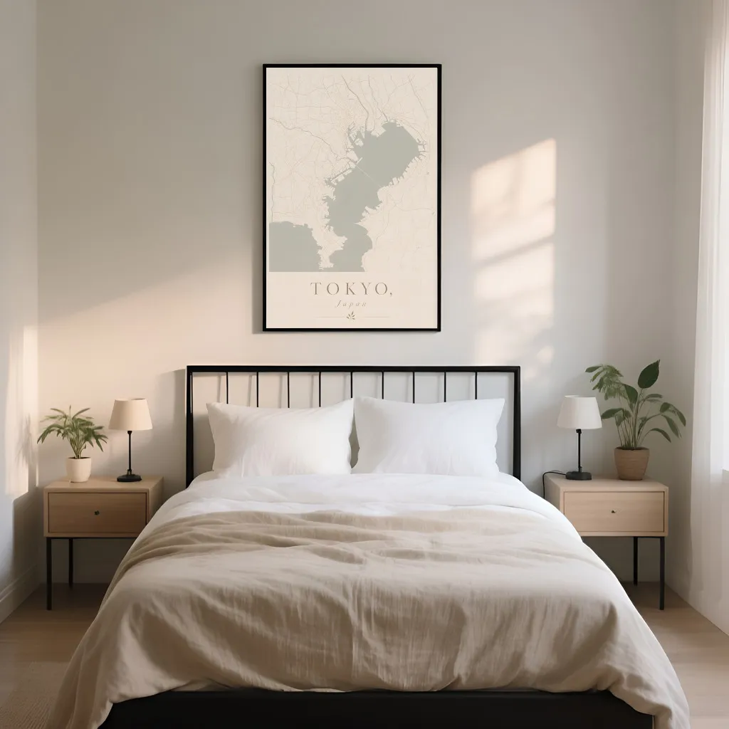 PixuPrint Tokyo Neutral Map Print