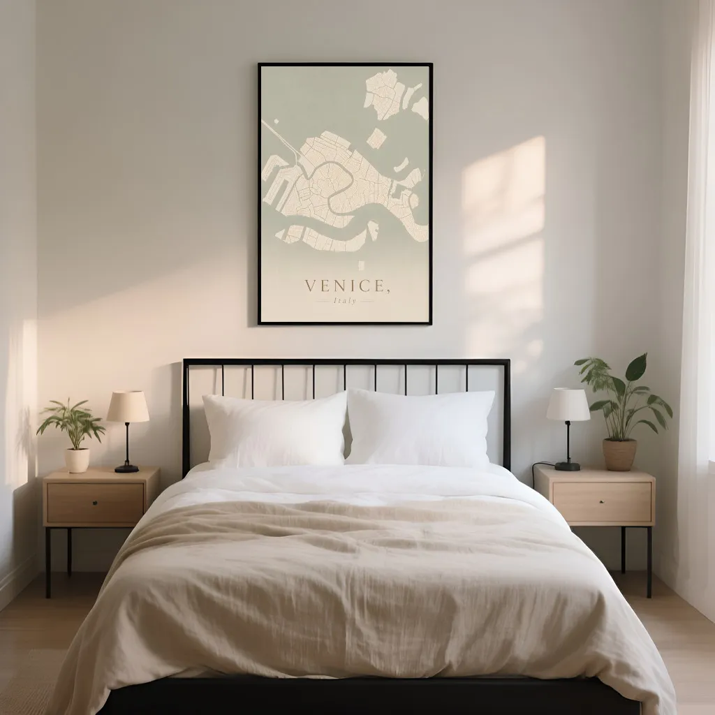 PixuPrint Venice Neutral Map Print