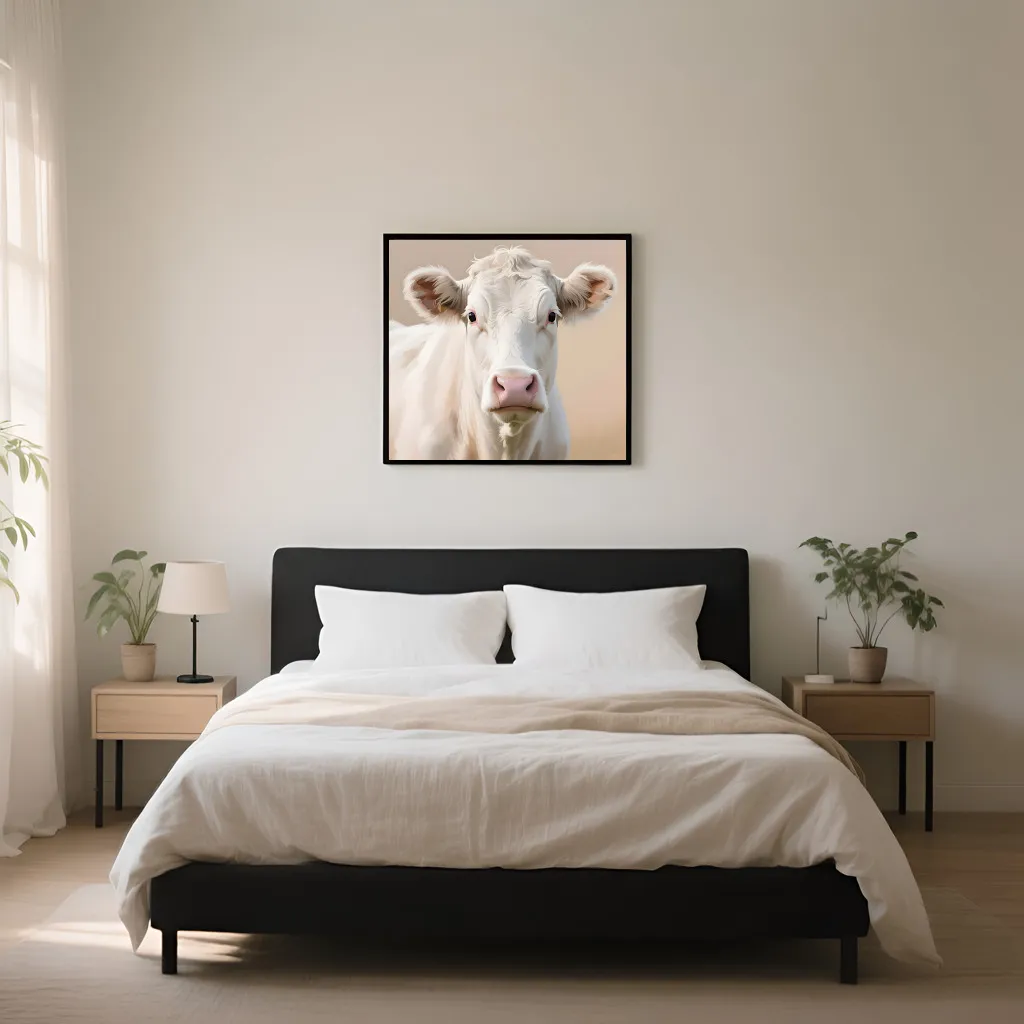 PixuPrint White Cow Portrait