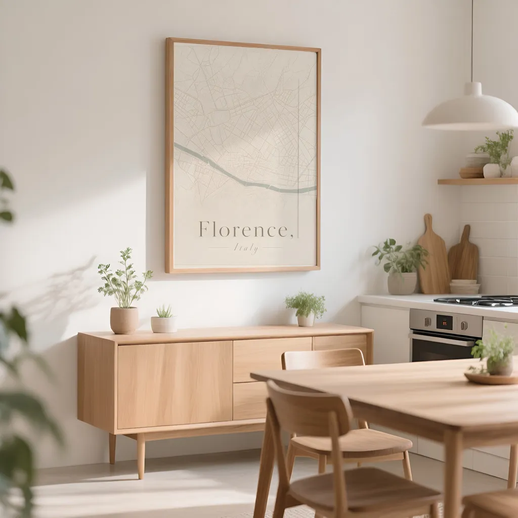 PixuPrint Florence Minimal Map Print