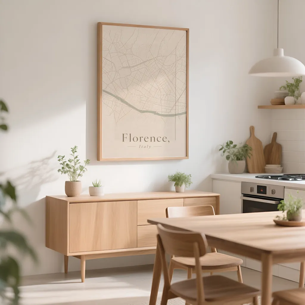 PixuPrint Florence Neutral Map Print